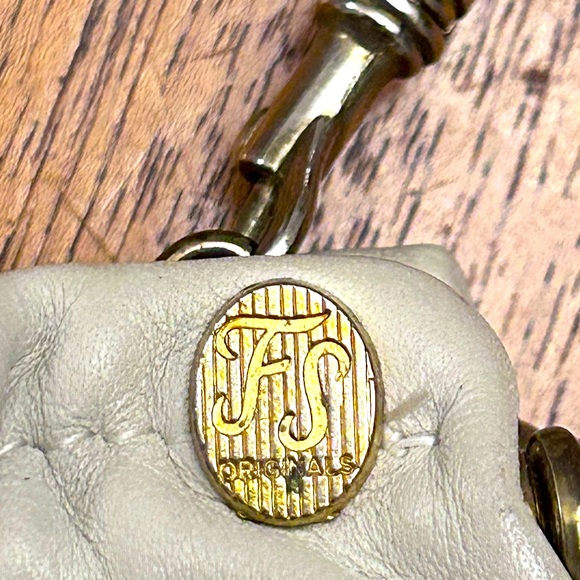 Vintage! FS Originals Cream Leather Large Coin Top Clasp Bag w Hinge Top Closure - Picture 3 of 6